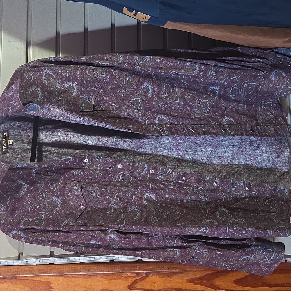 Stetson MENS  Medium/Tall Deep Purple Paisley SHIRT